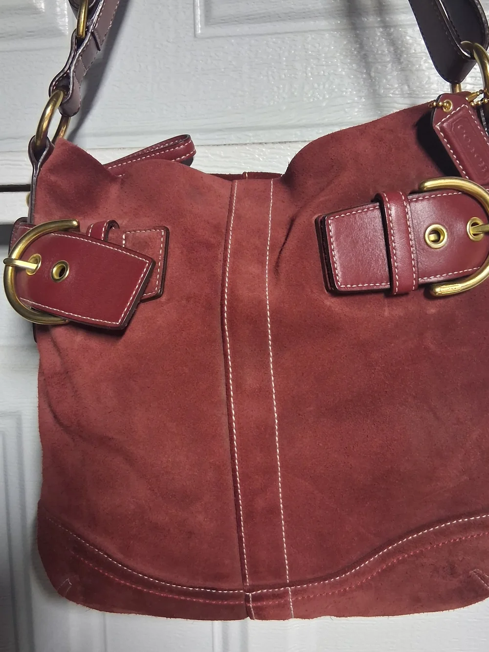 Coach chestnut suede